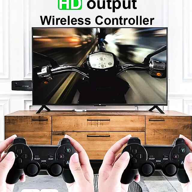 Stick M8: 20 000 ретроігор у Full HD через HDMI. Дві бездротові консолі Sega/Dendy/PS1   джойстики. 64Gb HDD.