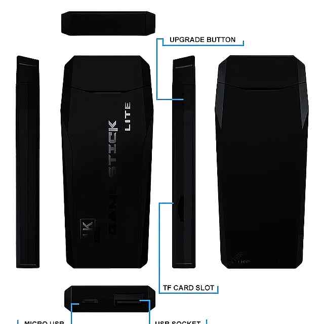 Stick M8: 20 000 ретроігор у Full HD через HDMI. Дві бездротові консолі Sega/Dendy/PS1   джойстики. 64Gb HDD. - 3 фото товару