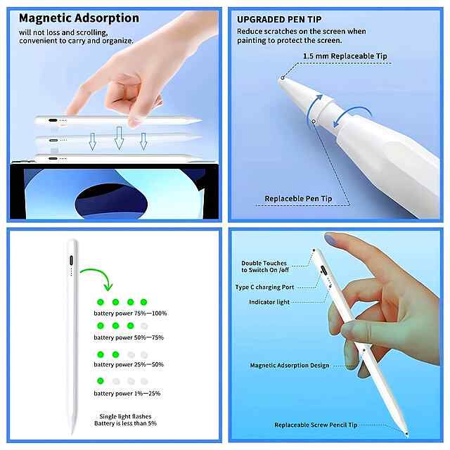 Стілус універсальний рожевий для Android IOS Windows iPad Huawei Xiaomi до 60смб. - 1 фото товару