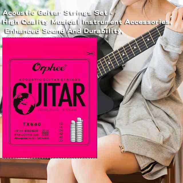 Struny Orphee TX640 для акустичної гітари   медіатор ????✨ Bronze, 6 струн, Medium натяг