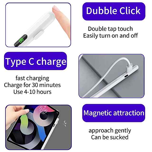 Стилус для iPad: чутливий до нахилу, функція відхилення долоні, дисплей заряду. Сумісний з iPad 9th. Купити в Україні. - 2 фото товару