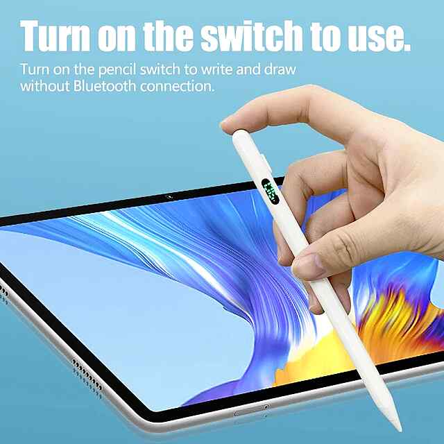 Стилус для iPad з функцією відхилення долоні, чутливий до нахилу, цифровий дисплей живлення, сумісний з iPad (після 2018) - 1 фото товару