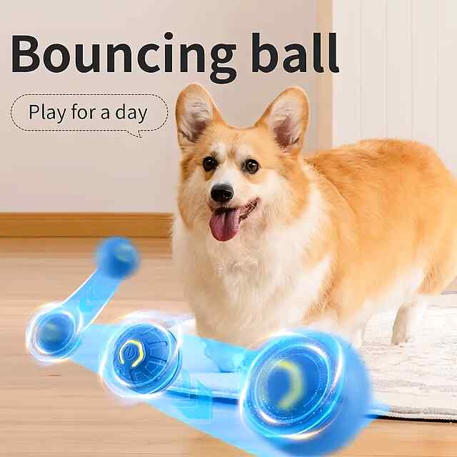 Синій інтелектуальний м'ячик з TPR для собак та котів. Діаметр 5.2 см. Іграшка зі стійким до падінь гумовим покриттям, привертає увагу тварини. Підзаряджається через USB Type-C.