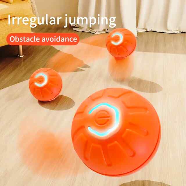 Синій інтелектуальний м'ячик з TPR для собак та котів. Діаметр 5.2 см. Іграшка зі стійким до падінь гумовим покриттям, привертає увагу тварини. Підзаряджається через USB Type-C. - 1 фото товару