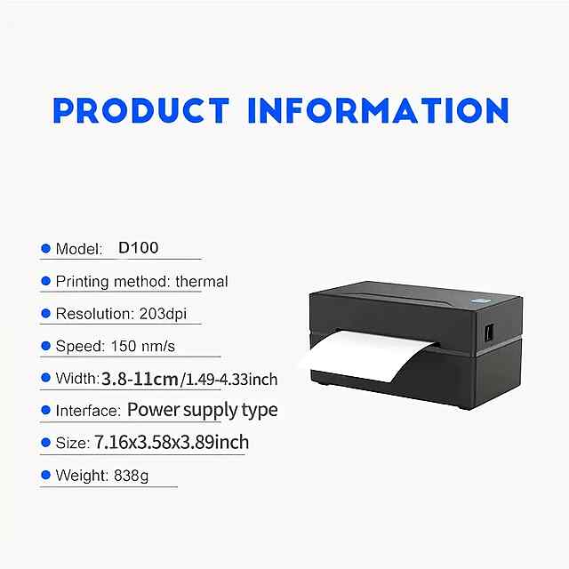 Термопринтер етикеток (500 шт у подарунок) - швидкий друк, Wi-Fi, для Нової Пошти/Rozetka - 3 фото товару