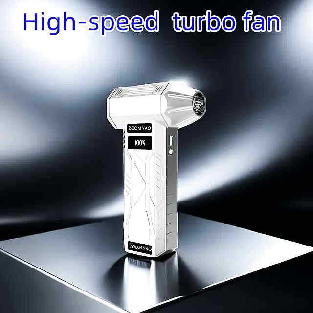 Турбовентилятор з дисплеєм, USB підзарядкою та LED-підсвіткою. Бездротовий очищувач для ПК/автомобіля/дому. Потужний потік повітря 100 000 об/хв!