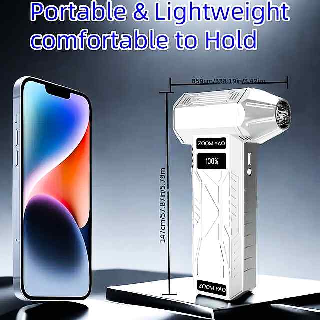 Турбовентилятор з підсвіткою USB-зарядка для очищення ПК, авто та дому. 2000мАч. - 3 фото товару