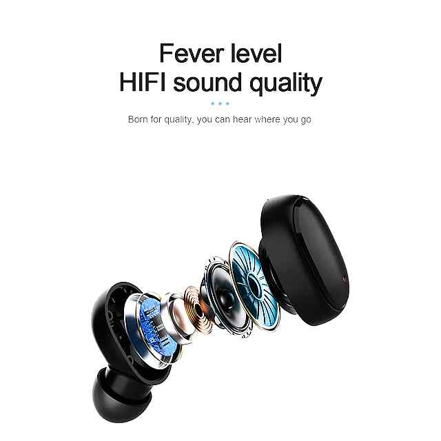 TWS A6s: бездротові Bluetooth навушники Xiaomi Huawei iPhone (IPX5) - білі - 3 фото товару