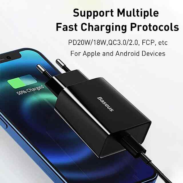 Type-C Зарядка 20Вт Fireproof Швидкий заряд для iPhone 8-15, PD3.0/QC3.0 - 2 фото товару