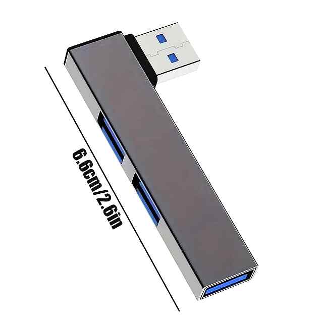 USB 3.0 90-градусний хаб на 3 порти – Швидка передача даних, OTG - 1 фото товару
