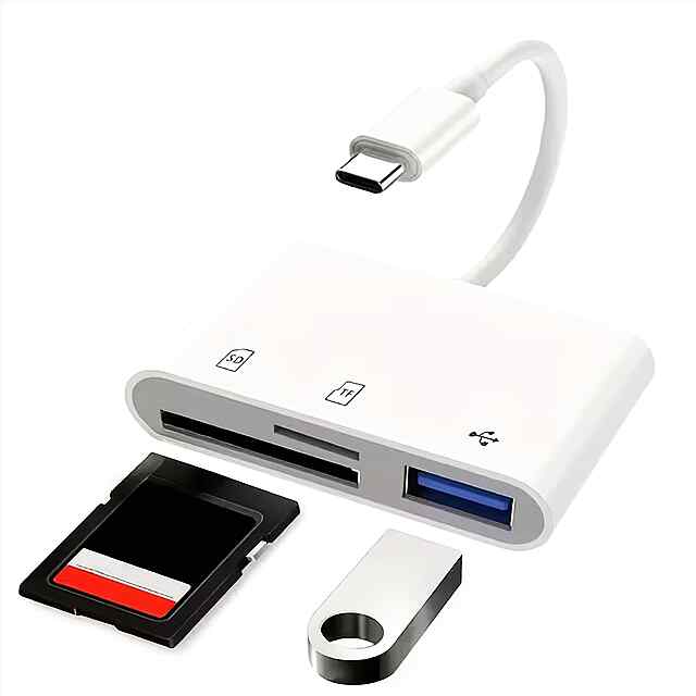 USB C кардрідер з SD/USB 3.0, адаптер для iPhone iPad MacBook  ін. Type C концентрат.