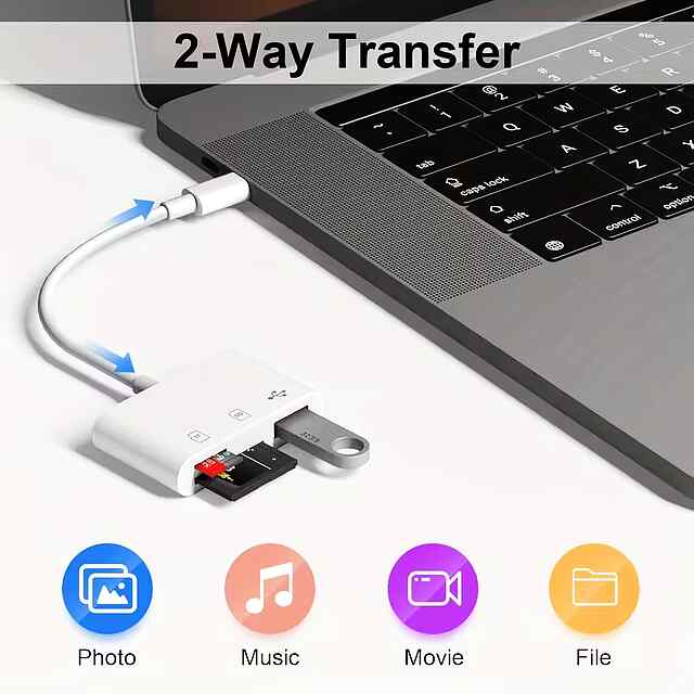 USB-C кард-рідер SD   USB 3.0: швидка передача даних для Apple  ін. девайсів - 2 фото товару