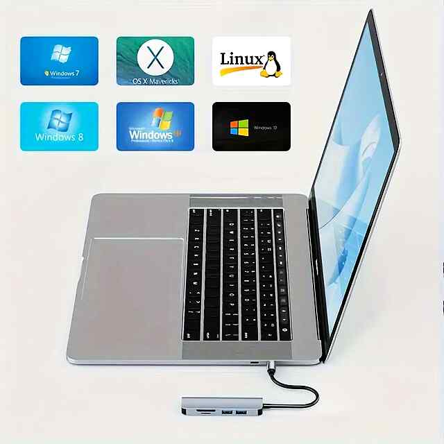 USB-C  USB 3.0 концентратор (2xType-A) 8-в-1: картрідер SD/TF, алюм.корпус
Багатофункц. USB-хаб для ПК/ноутбуків
Широка сумісність з OTG та принтерами - 1 фото товару