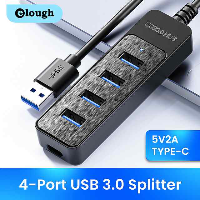 USB хаб 5 портів Type-C / Usb 3.0 - Компактний Кишеньковий