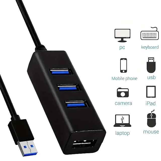 USB хаб 5x USB 3.0 Type-C компактний білий для ноутбука Україна - 3 фото товару