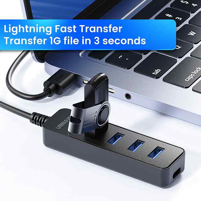 USB хаб 5-в-1 USB3.0/Type-C: Компактний концентратор для ноутбуків, ПК, подорожей. Швидкість до 5 Гбіт/с, підключення 5 пристроїв одночасно.