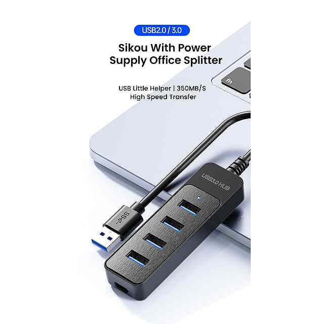 USB концентратор 5 в 1 - USB 3.0 Type-C, 5 портів, для ноутбуків ПК планшетів - 3 фото товару