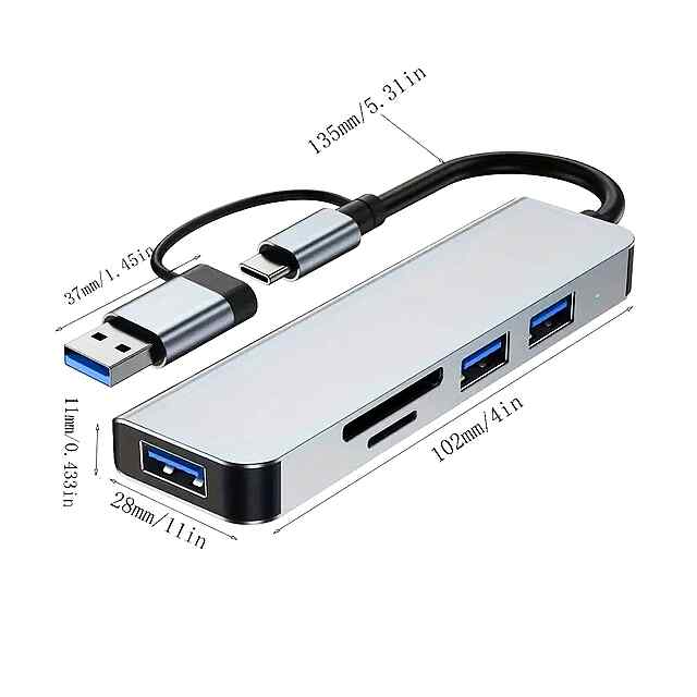 USB концентратор Type-C 3xUSB 8в1 - для ПК/ноутбуків

Багатофункціональний USB хаб Type C   USB-A: клавіатура, миша, OTG

Алюмінієвий корпус, розсіює тепло - 2 фото товару
