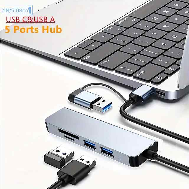 USB концентратор Type-C   USB 3.0 - 2 порти для ПК/MacBook

8-портовий багатофункціональний USB хаб з SD/TF кардрідером

Алюмінієвий корпус, широка сумісність, швидке розсіювання тепла. - 3 фото товару