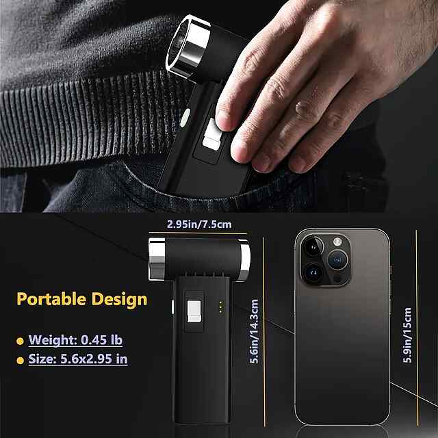 USB турбовентилятор Air Duster (110 000 об/хв) - багатофункціональний бездротовий компресор - 2 фото товару