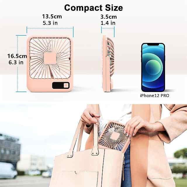 USB вентилятор 5 шв. складаний, з дисплеєм - портативний охолодження - 3 фото товару