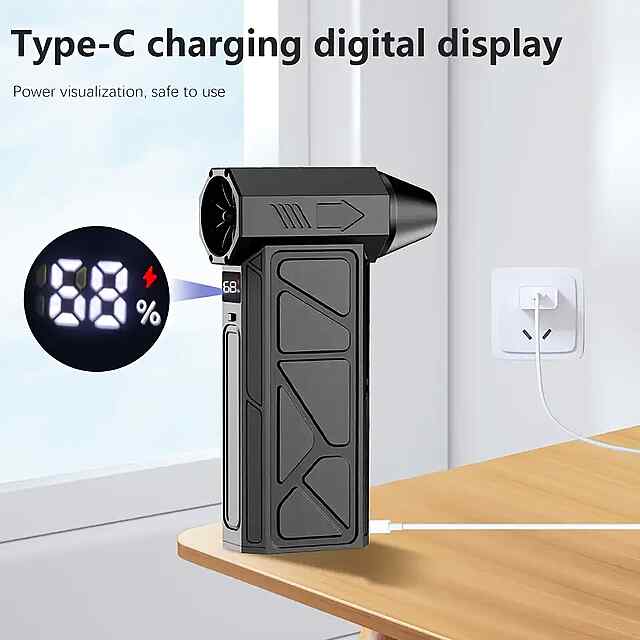 USB Вентилятор-Пилосос з Ліхтарем 4000 мАг, багатофункціональний для авто та дому. - 3 фото товару