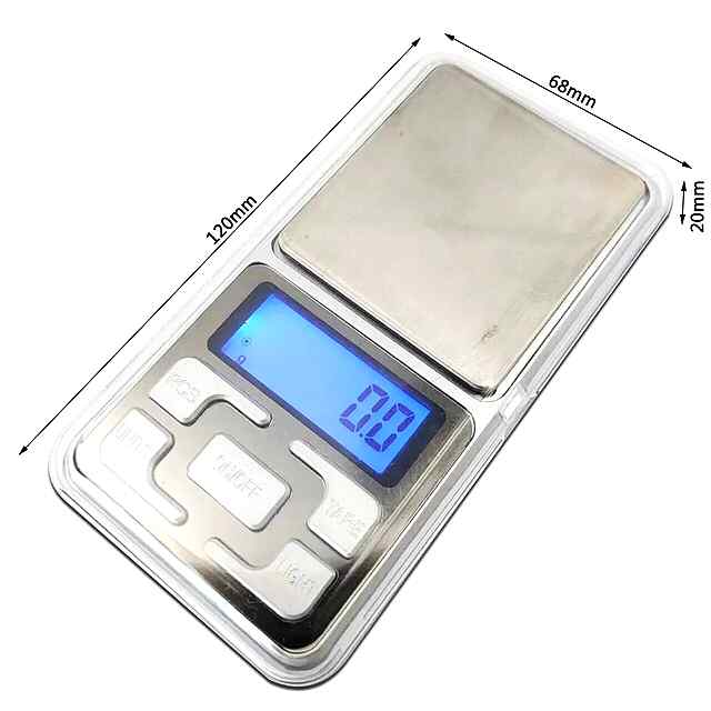 Ювелірні ваги портативні електронні до 200г з тарою та підсвічуванням.