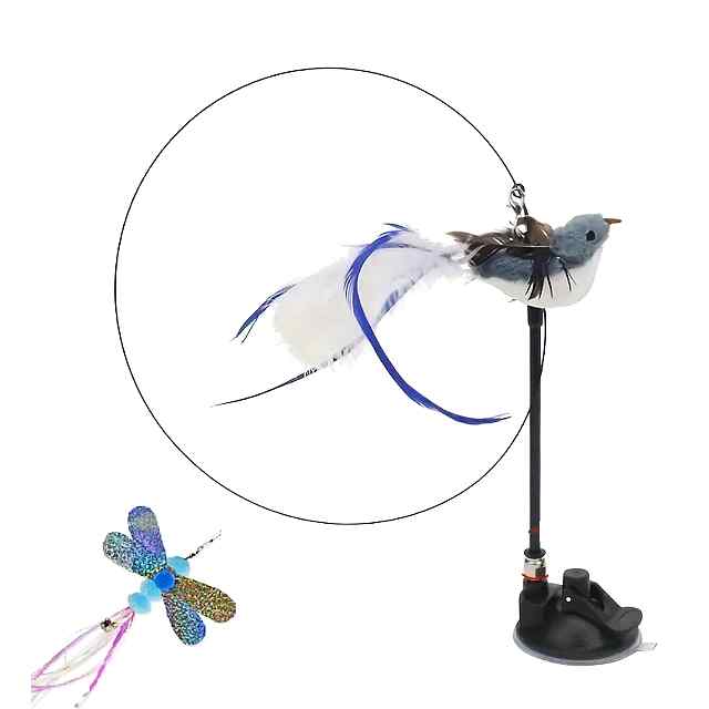 Вакуумний стрижень для котів з пір'ям та дротом, безпечний, розвиває інстинкти - 2 фото товару