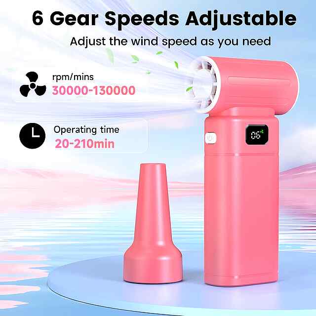 Вентилятор ручний 13000 об/хв з акум. 3000mAh — охолодження та очищення ???? - 2 фото товару