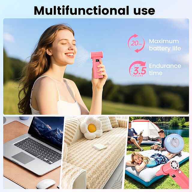 Вентилятор Ручний 130000 об/хв   LED   USB (3000mAh) - 3 фото товару