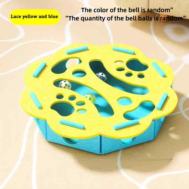 Весела коробка-пазл для котів з м'ячиком. Іграшка інтерактивна риболовля, розвиває мисливський інстинкт ????