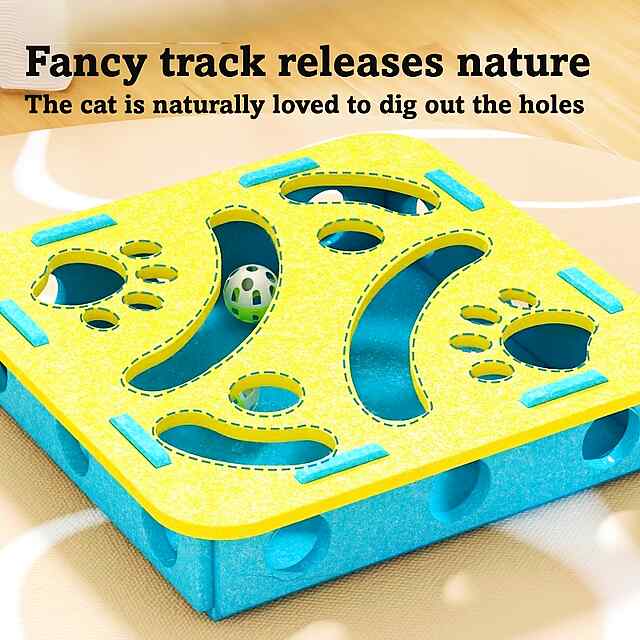 Весела коробка-пазл для котів з м'ячиком. Іграшка інтерактивна риболовля, розвиває мисливський інстинкт ???? - 3 фото товару