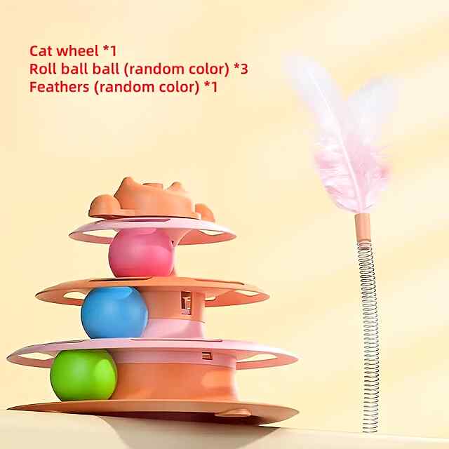 Вежа-іграшка 3 рівні з м'ячиками для активних ігор котів в Україні - 1 фото товару