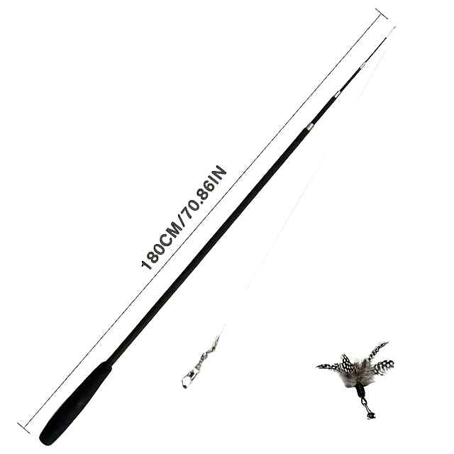 Вудка інтерактивна для котів 180см з пір'ям, активні ігри - 1 фото товару