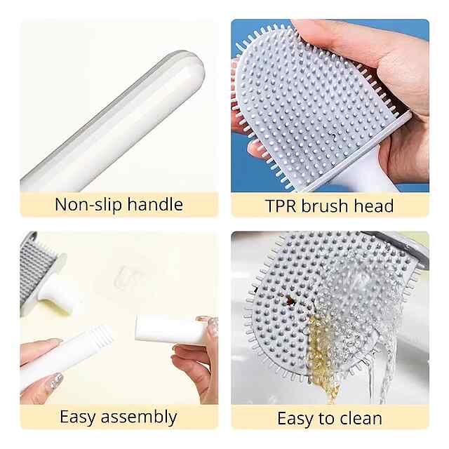 Йоржик для унітазу настінний силіконовий з щіткою - швидко висихає, еко чистий. - 1 фото товару