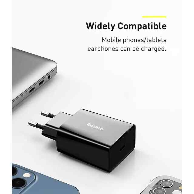 Зарядник Type C, 20Вт, універсал для iPhone 15-12, Power Delivery 3.0 - 3 фото товару