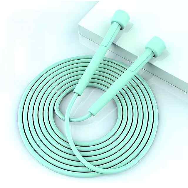 Скакалка зел. з нековзн. ручкою, регулюється довжина, мотузка ПВХ, спорт/фітнес