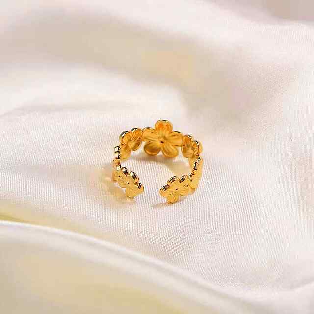 Жіноче колечко з квітами, регульований розмір, знижка INSTAGRAM: PROM20 - 2 фото товару