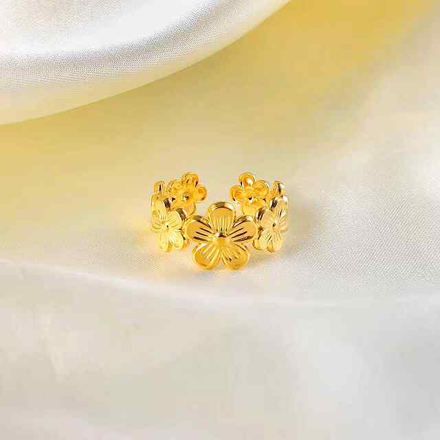 Жіноче колечко з квітами, регульований розмір, знижка INSTAGRAM: PROM20 - 3 фото товару